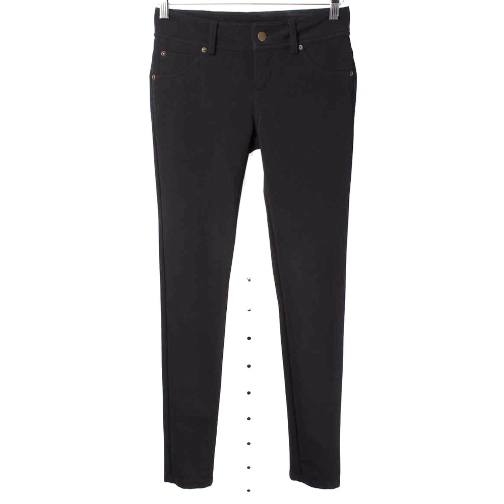 🍍Grass Collection Black Textured Skinny Pants